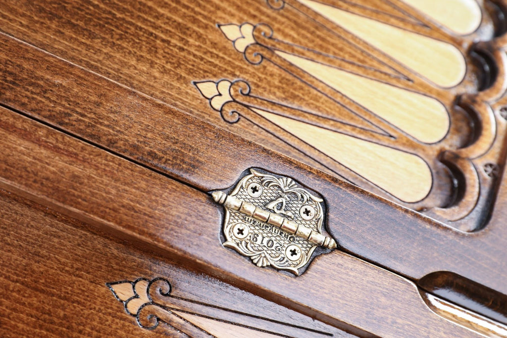 Ornamental Motif Backgammon with Copyrighted Mount Ararat Outline - HrachyaOhanyan Co
