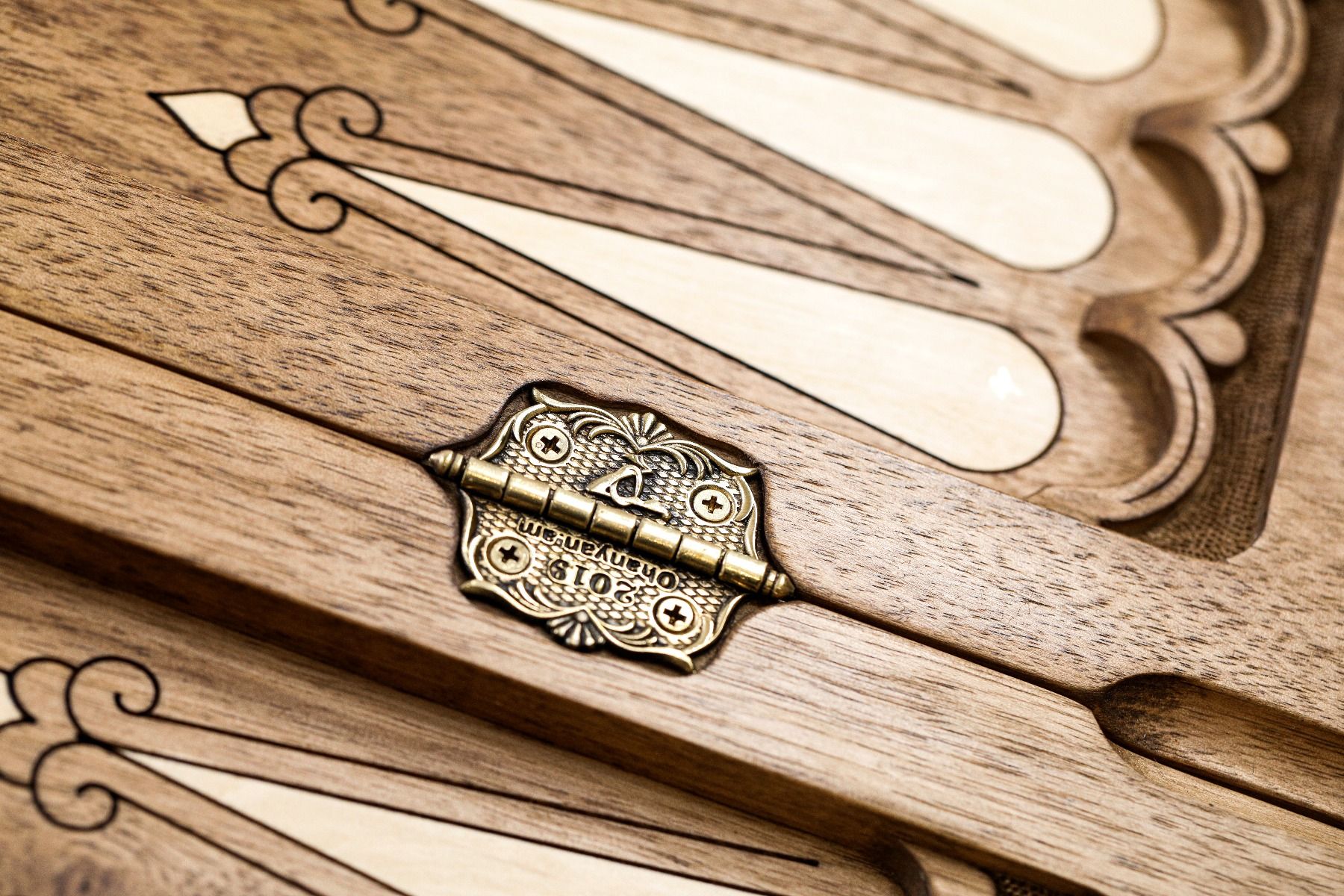 Eternity Classic Backgammon With Incrustation And Braid Motif Two-Sided - HrachyaOhanyan Co