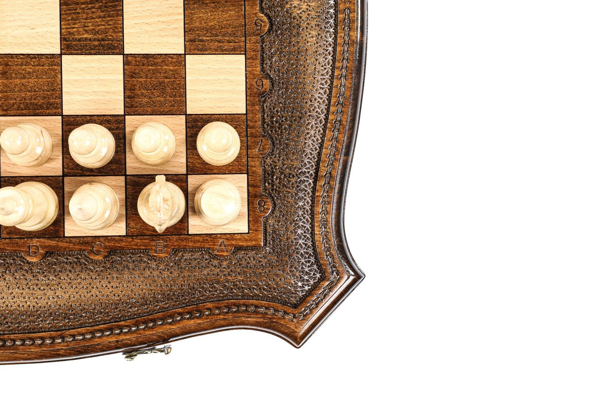 Schachspiel mit Konturrand & geschnitzten Buchstaben, 50 cm – Foto 8