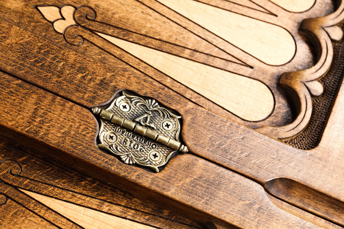Backgammon mit Relief-Ornament & Rankenfeldern, 60 cm – Foto 9