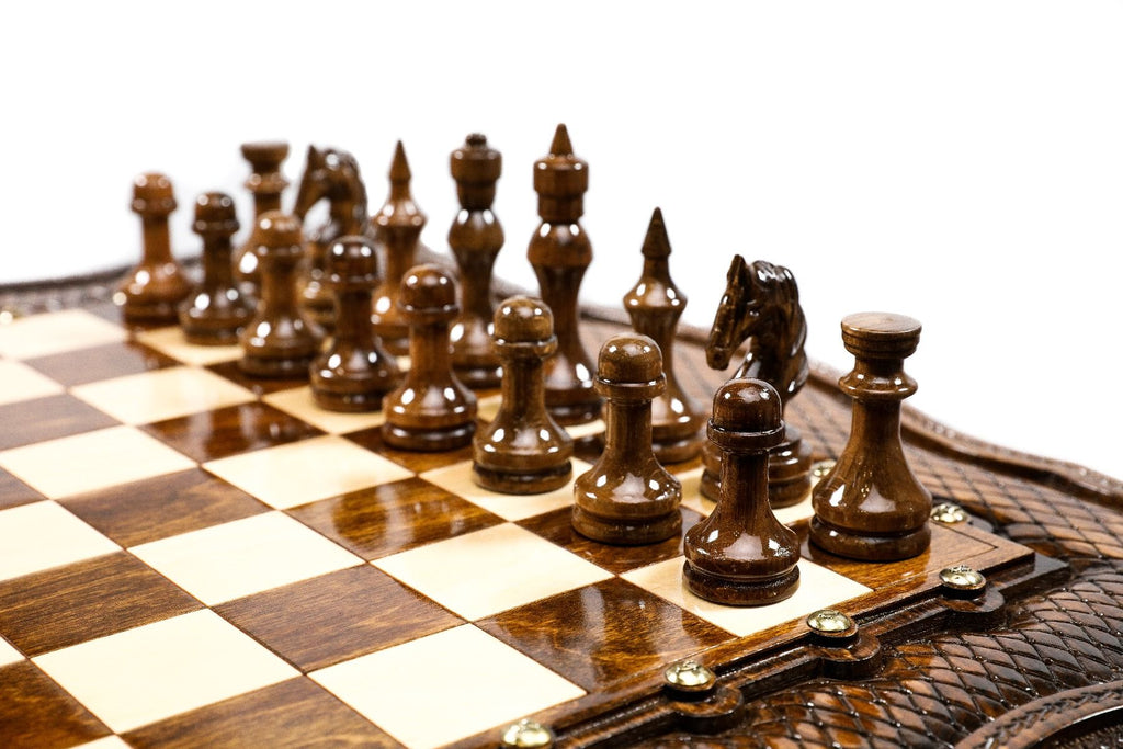 Ornamental Chess Table with Drawers, 60 cm – photo 7