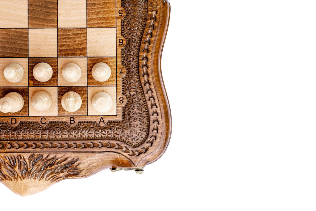 Chess with copyrighted Mount Ararat outline - HrachyaOhanyan Co