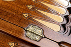 Backgammon With Ornamental Snowflake Motif With Copyrighted Mount Ararat Outline - HrachyaOhanyan Co