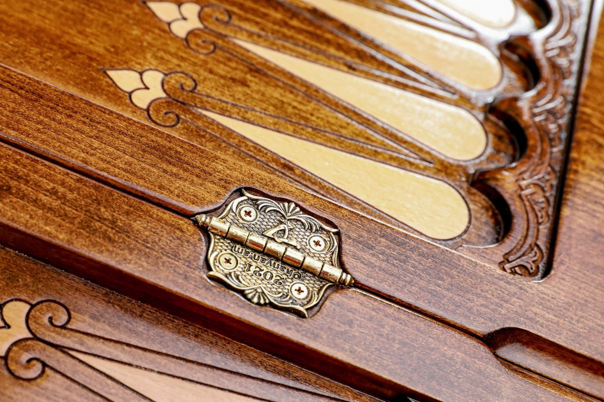 Juego de backgammon clásico con ornamento trenzado, 60 cm – foto 7
