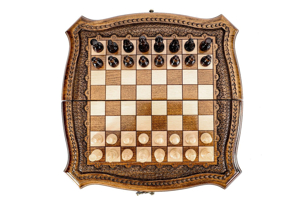 Chess-backgammon with copyrighted contour outline - HrachyaOhanyan Co