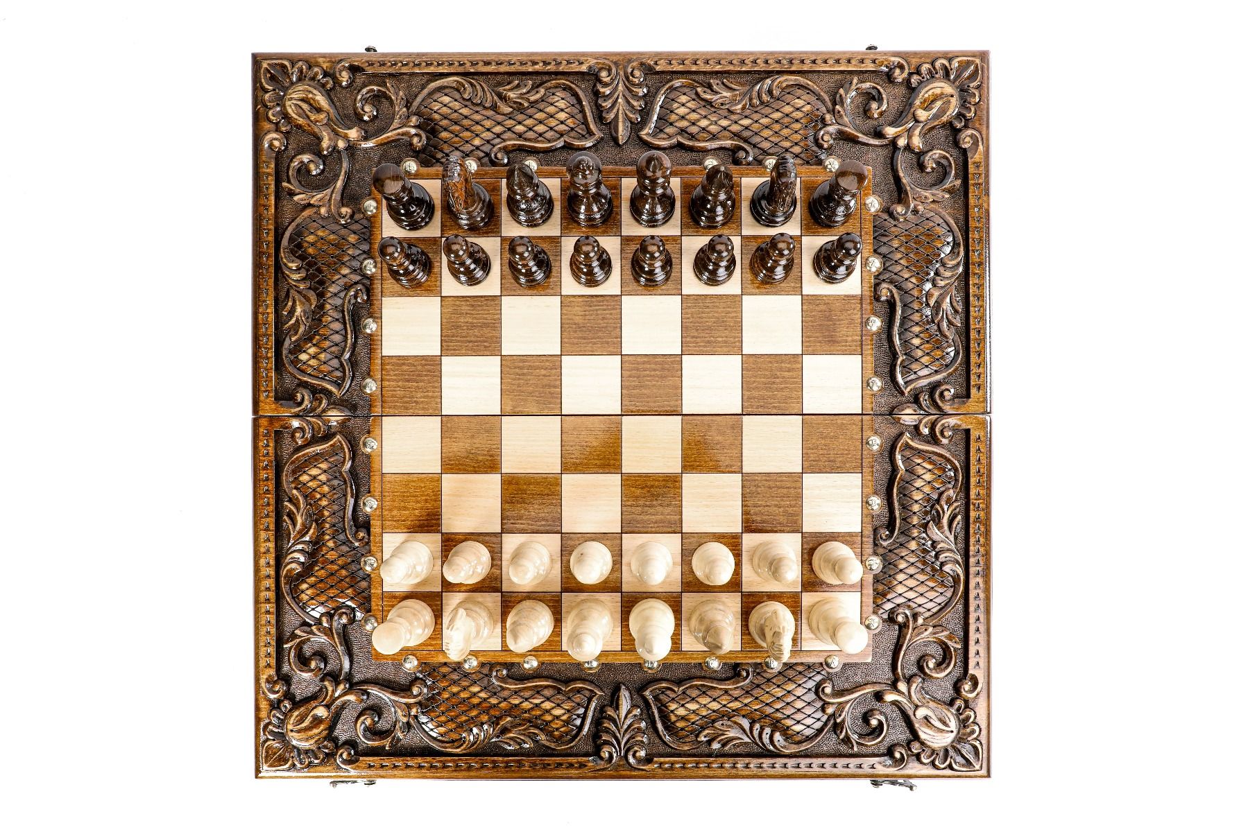 Ornamental Bas-Relief Chess-Backgammon Classic - HrachyaOhanyan Co