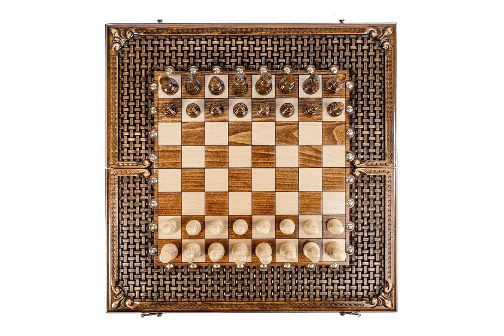Chess-Backgammon With An Ornamental Braid Pattern Classic - HrachyaOhanyan Co