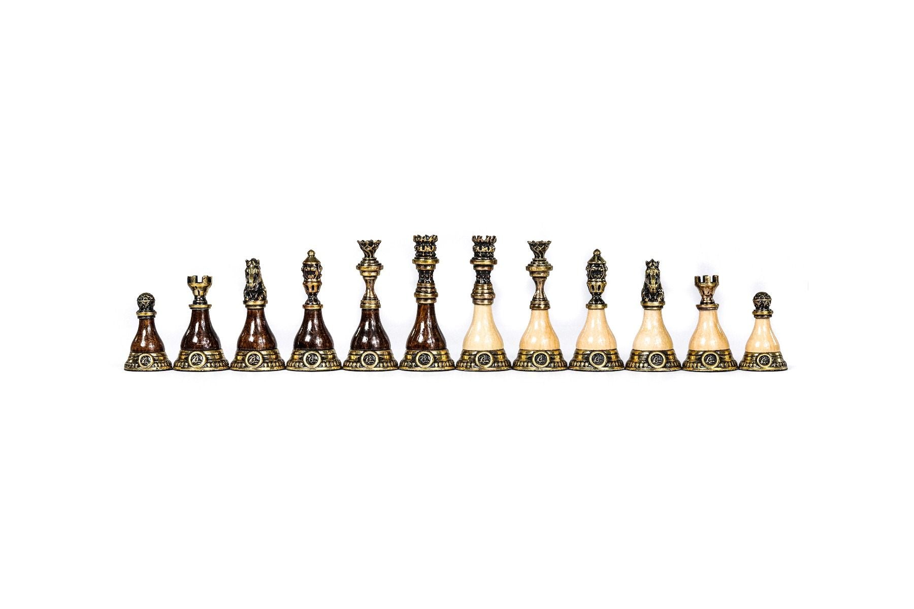 Chess figures bronze-wood - HrachyaOhanyan Co