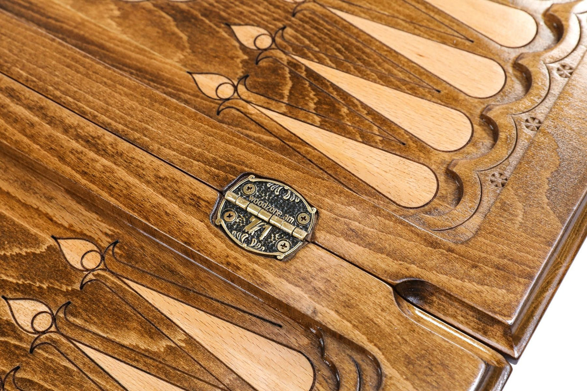 Backgammon mit weißer Rosette auf Gitteroval, 50 cm – Foto 9