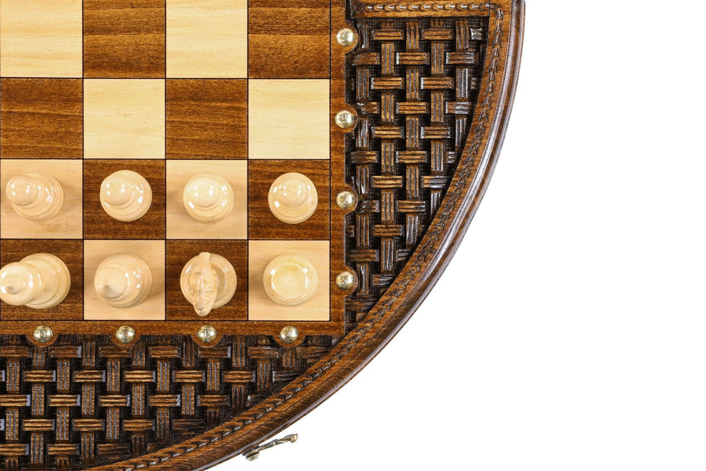 Circular Chess Set with Ornamental Weave Pattern, 60 cm – photo 7