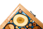 Backgammon With Tree Branch Slices And Epoxy Two-Sided Classic Blue - HrachyaOhanyan Co