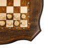Varnished Chess Table, Engraved Border & Contour Outline, 60 cm – photo 9