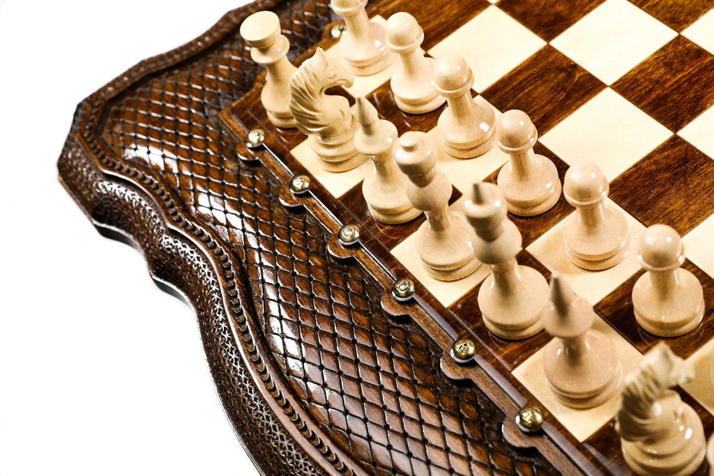 Ornamental Chess Table with Drawers, 60 cm – photo 8