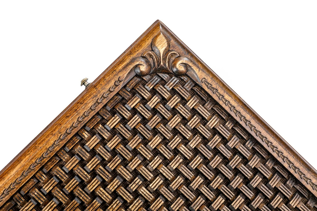 Backgammon mit Relief-Rosette auf Flechtgrund, 60 cm – Foto 8
