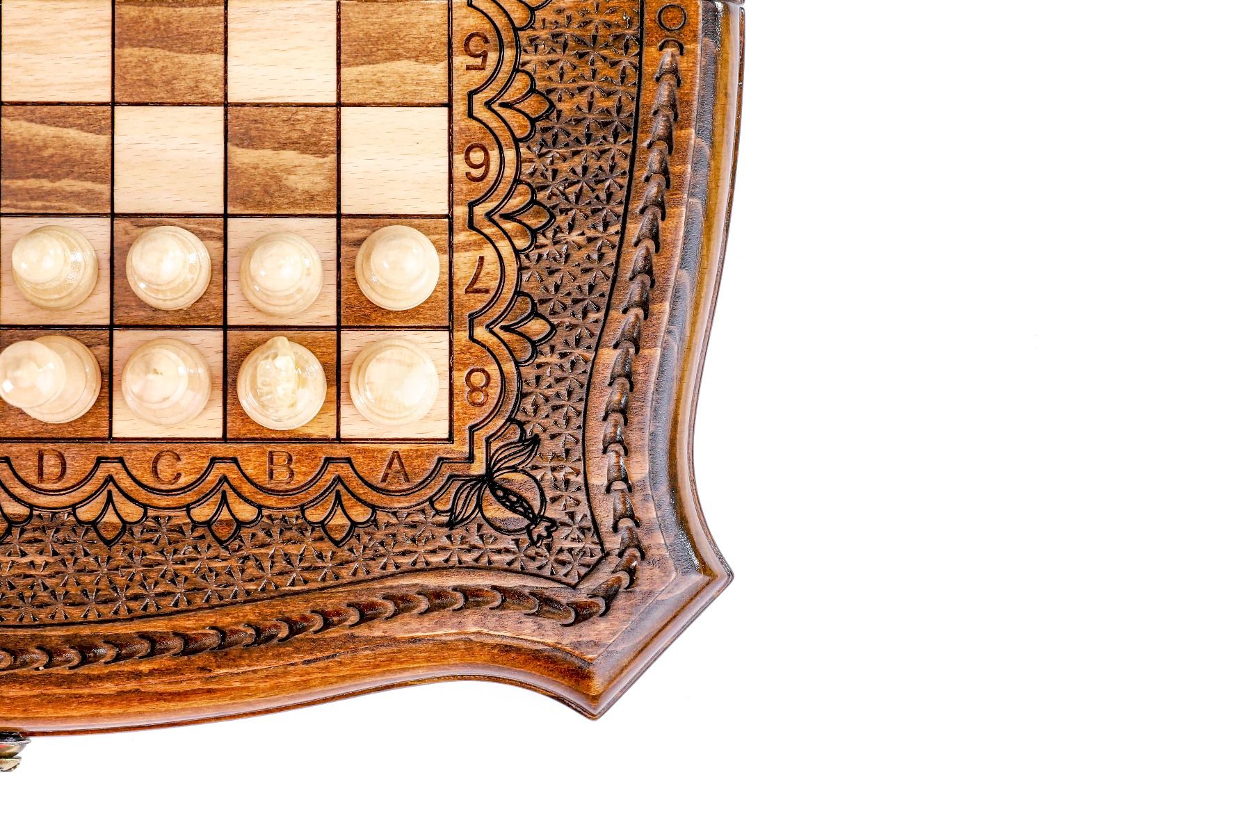 Ornamental Chess-Backgammon With Copyrighted Contour Outline - HrachyaOhanyan Co