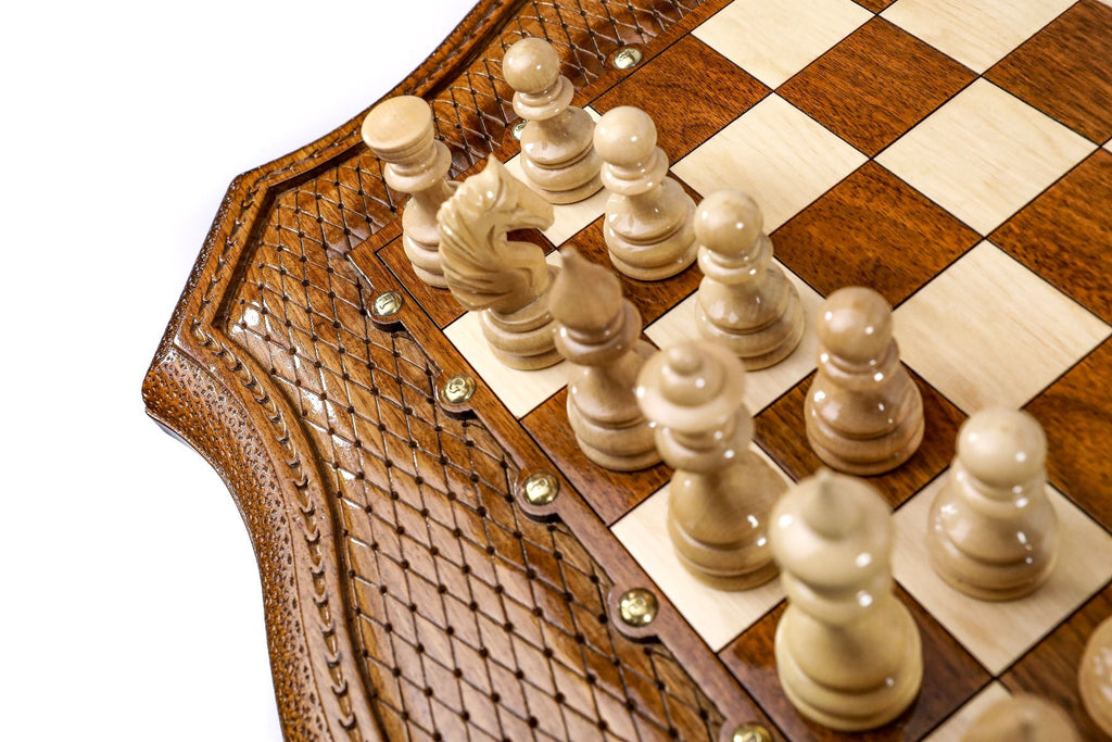 Wooden Chess Table with Drawers, 60 cm – photo 8