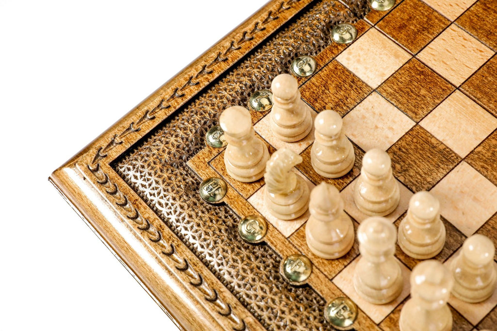 Classic Chess Set with Bronze Letters & Numbers, 30 cm – photo 8