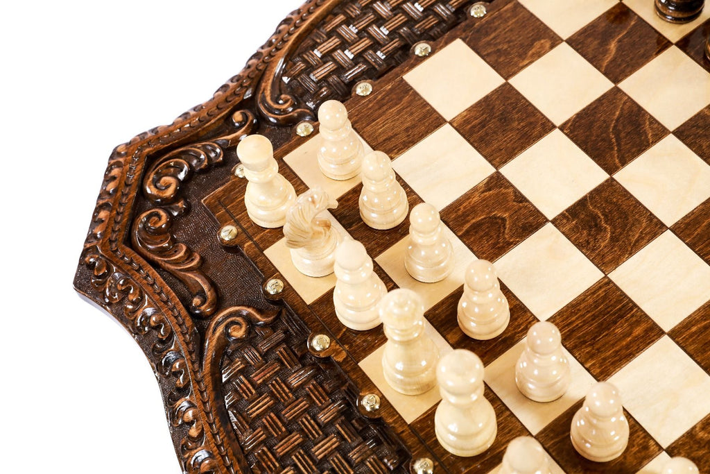 Chess Table with Bronze Details, 60 cm – photo 8