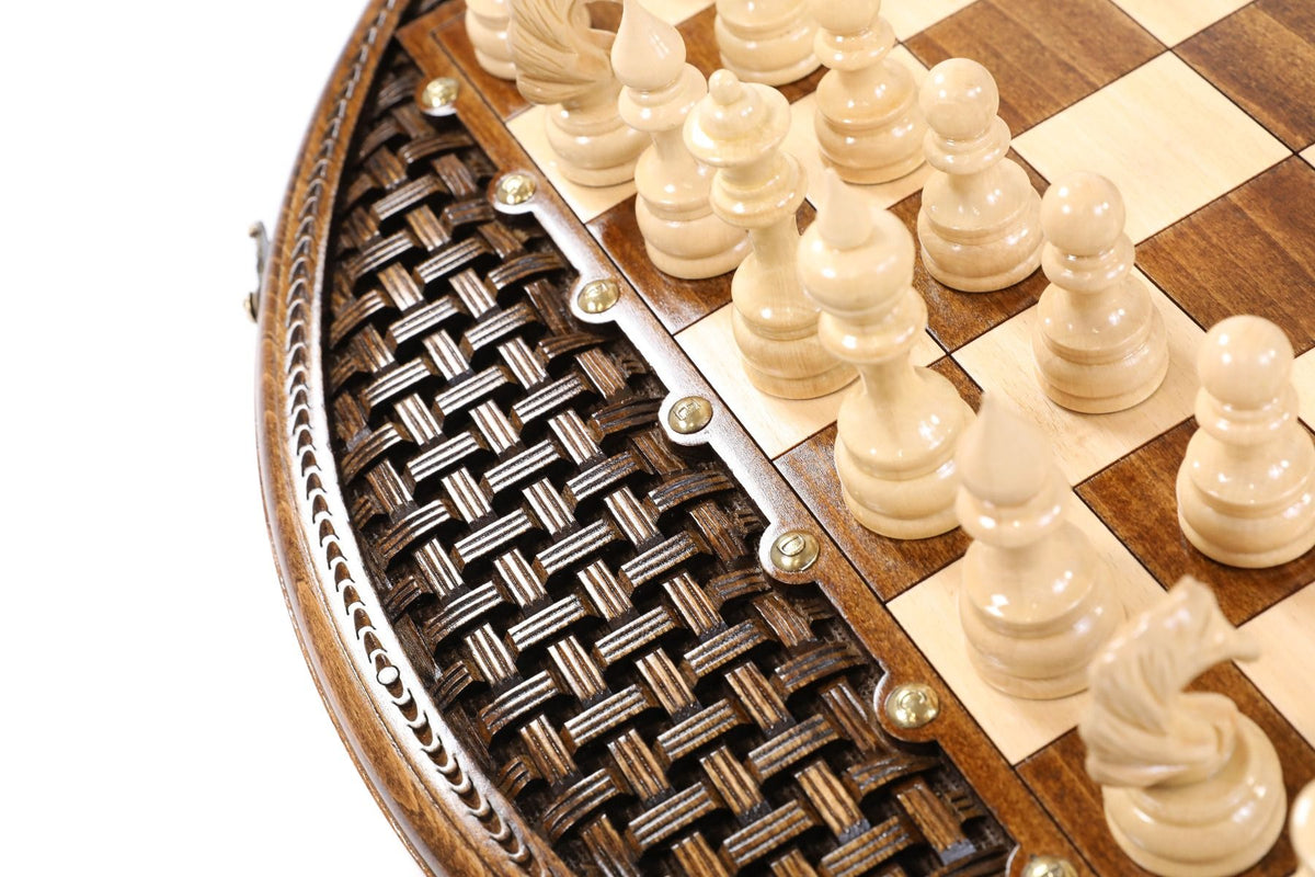Circular Chess Set with Ornamental Weave Pattern, 60 cm – photo 9