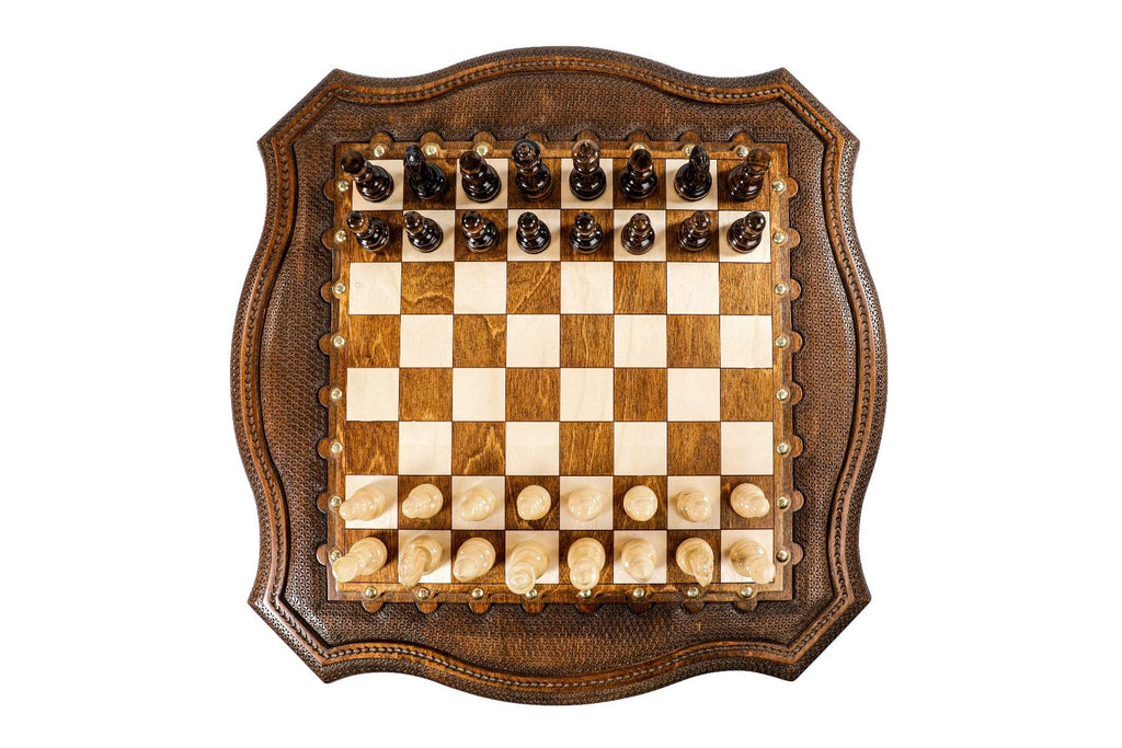 Chess Table with Contour Outline & Carved Legs, 60 cm – photo 5