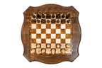 Varnished Chess Table, Engraved Border & Contour Outline, 60 cm – photo 5