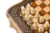 Chess-backgammon with braid-pattern with copyrighted Mount Ararat outline - HrachyaOhanyan Co