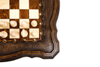 Dark Varnished Chess Table with Drawers & Contour Outline, 60 cm – photo 9