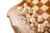 Chess-backgammon with braid-pattern with copyrighted Mount Ararat outline - HrachyaOhanyan Co