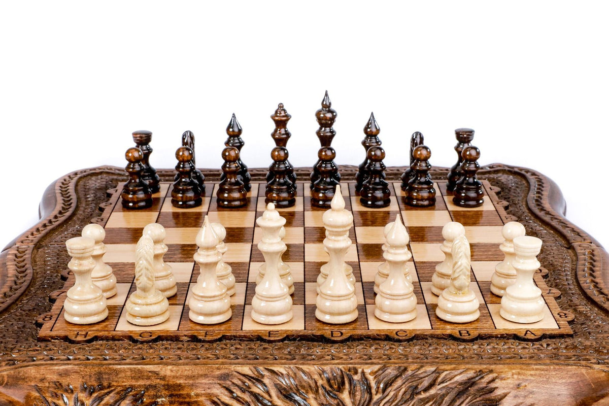 Chess with copyrighted Mount Ararat outline - HrachyaOhanyan Co