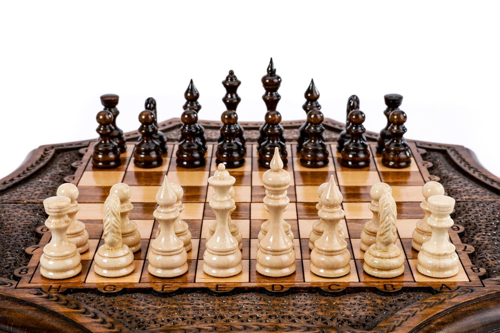 Star-Shaped Wooden Chess Set, 30 cm – photo 9