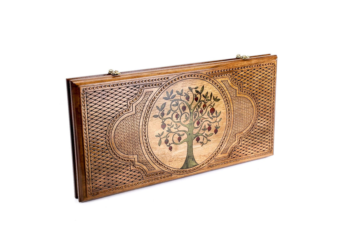 Pomegranate Tree-Epoxy Backgammon Classic - HrachyaOhanyan Co