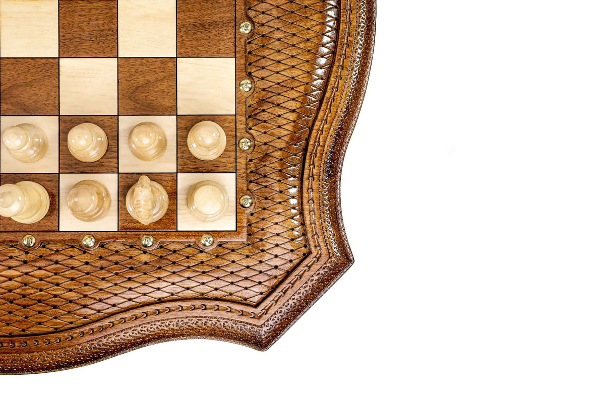 Wooden Chess Table with Drawers, 60 cm – photo 9