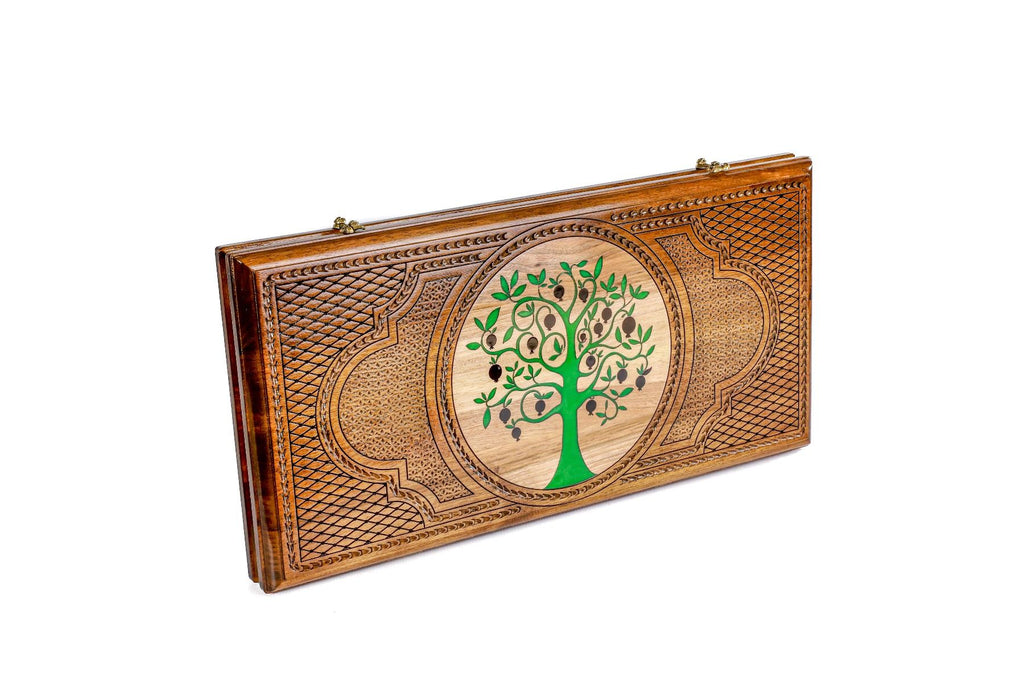 Pomegranate Tree-Epoxy Backgammon Classic - HrachyaOhanyan Co