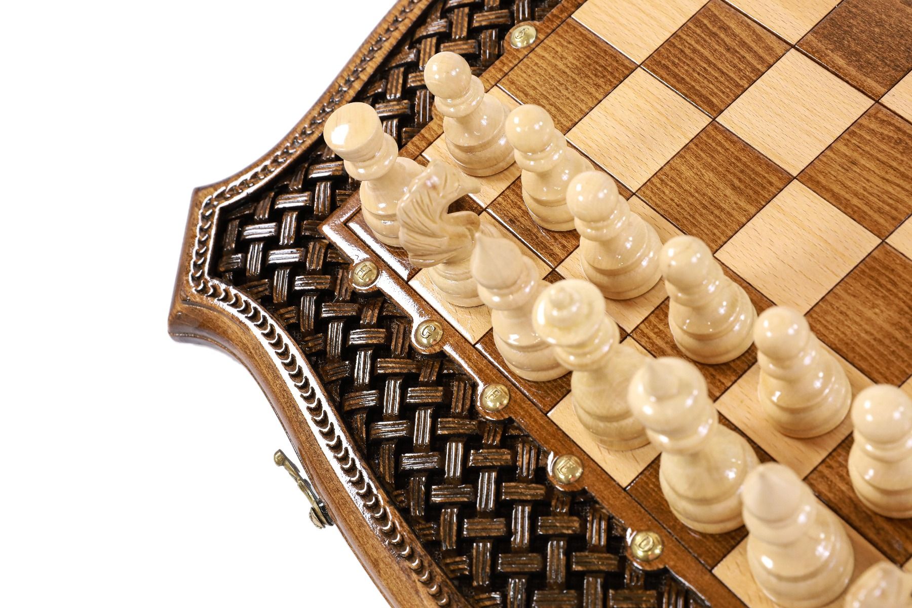 Chess-Backgammon With Braid Pattern With Copyrighted Contour Outline - HrachyaOhanyan Co