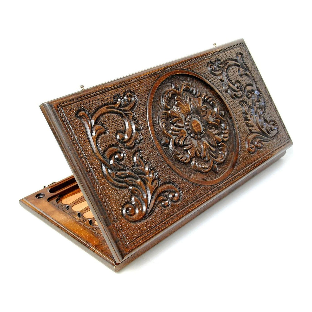 Ornamental Backgammon Classic – handmade wooden nardi board by Hrachya Ohanyan